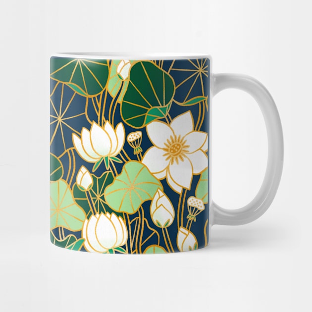 Lily pond floral bohemian pattern by Stolenpencil